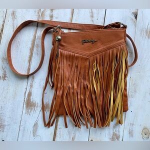 ROXY fringe purse Boho Faux Leather crossbody bag hippie chic festival summer